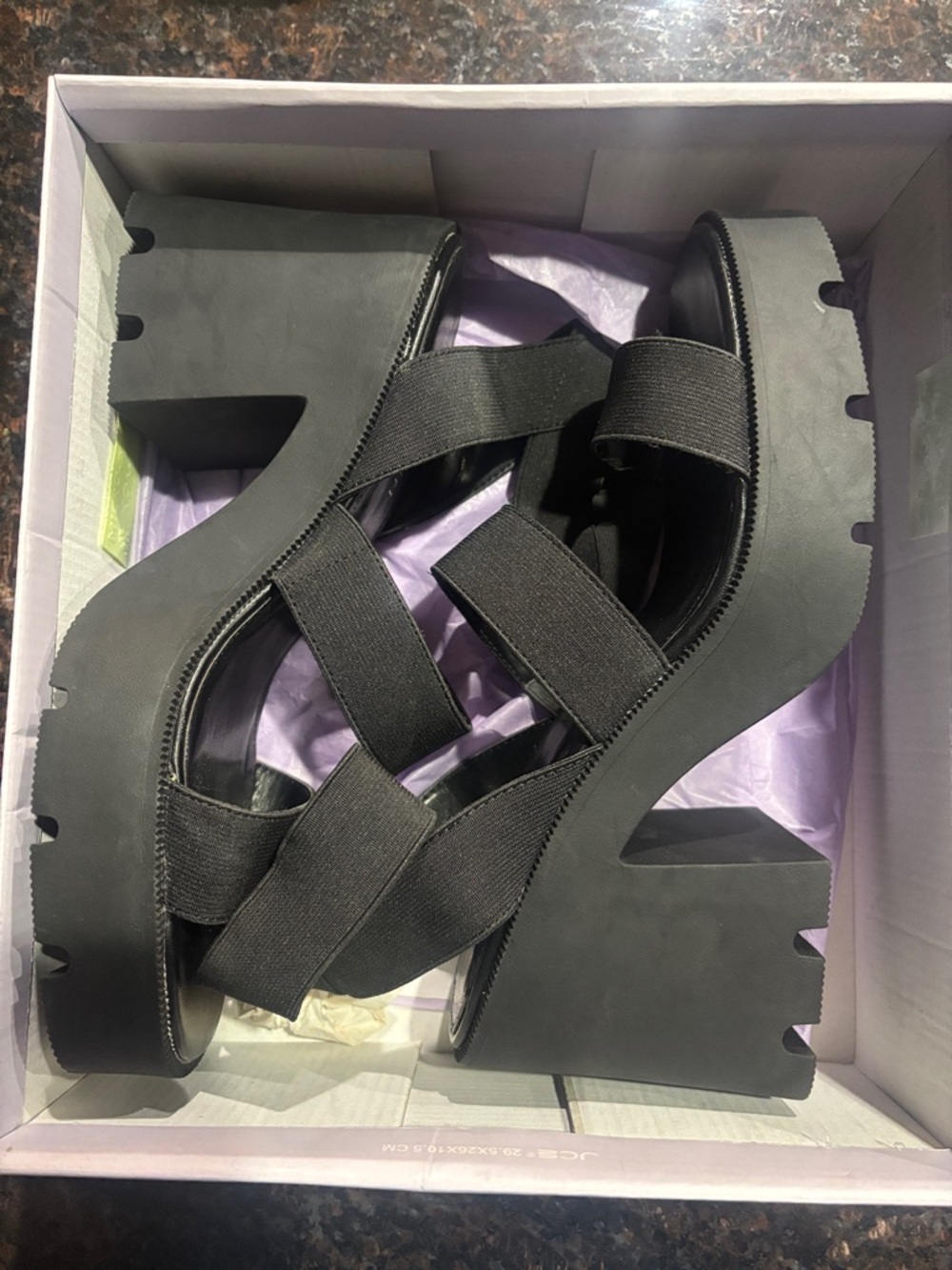 Steve Madden Black Chunky Platform Strappy Sandals